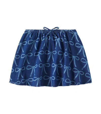 TINYCOTTONS BOWS DENIM SKIRT