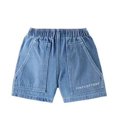 TINYCOTTONS LOGO DENIM SHORTS