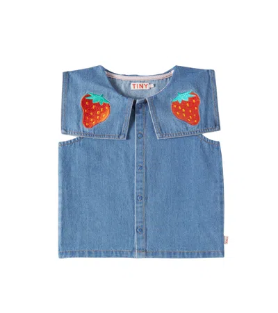 TINYCOTTONS STRAWBERRIES DENIM BLOUSE