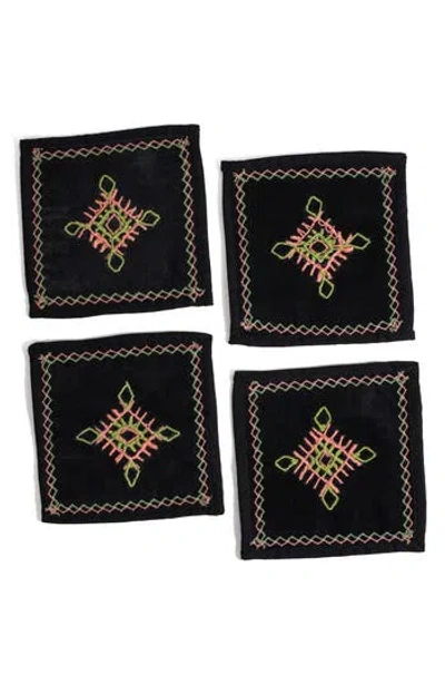 TIRAMISU TIRAMISU EMBROIDERED SET OF 4 COCKTAIL NAPKINS