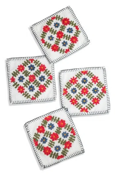 TIRAMISU TIRAMISU EMBROIDERED SET OF 4 COCKTAIL NAPKINS
