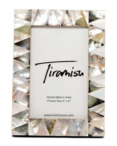 TIRAMISU TIRAMISU MOTHER OF PEARL PICTURE FRAME- HALF DIAMOND PATTERN
