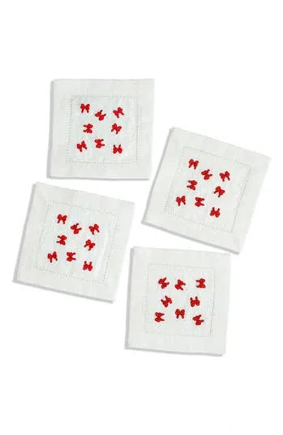 TIRAMISU TIRAMISU SET OF 4 EMBROIDERED LINEN NAPKINS