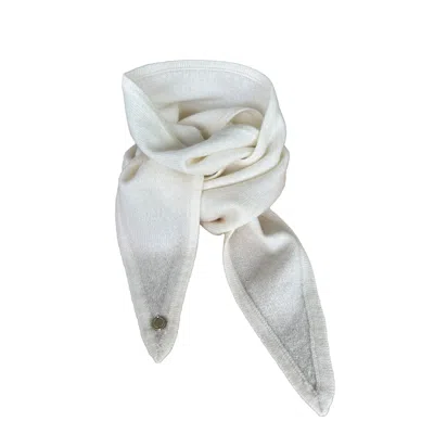TIRILLM WOMEN'S AYLA SMALL NECK SCARF IN SOFT PURE CASHMERE, OFF WHITE