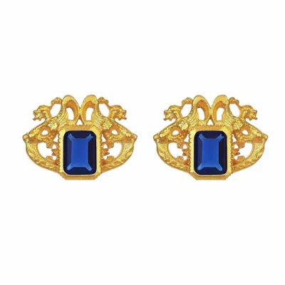 TIRON WOMEN'S GOLD / BLUE GUINEVERE BLUE EARING - LIMITED EDITION