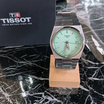 TISSOT TISSOT MEN'S PRX/316L MINT GREEN DIAL STAINLESS STEEL QUARTZ WATCH T137.410.11.0