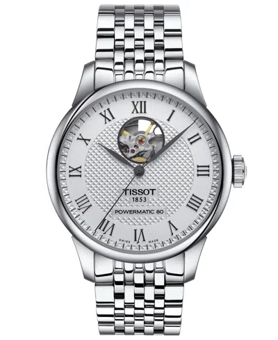 TISSOT MEN'S SWISS AUTOMATIC LE LOCLE POWERMATIC 80 OPEN HEART STAINLESS STEEL BRACELET WATCH 39MM