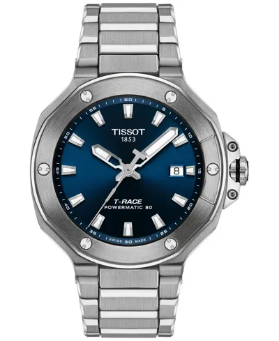 TISSOT MEN'S SWISS AUTOMATIC T-RACE POWERMATIC 80 STAINLESS STEEL BRACELET WATCH 41MM