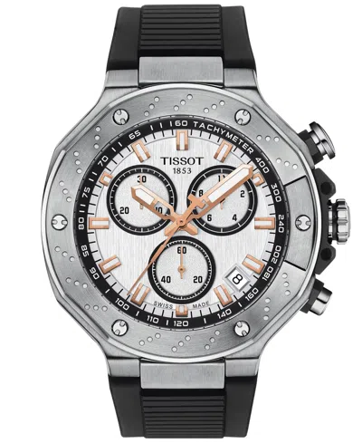 TISSOT MEN'S SWISS CHRONOGRAPH T-RACE BLACK STRAP WATCH 45MM