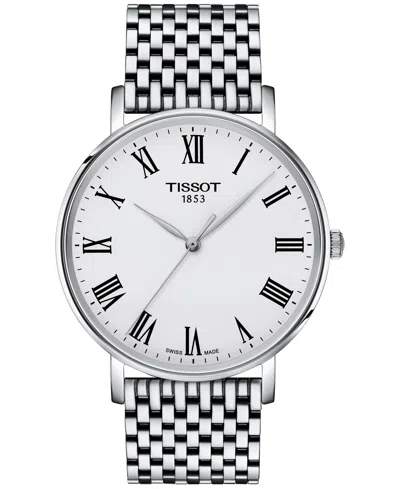 TISSOT MEN'S SWISS EVERYTIME STAINLESS STEEL BRACELET WATCH 40MM