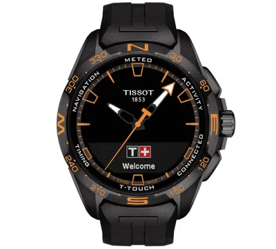TISSOT MEN'S SWISS T-TOUCH CONNECT SOLAR BLACK RUBBER STRAP SMART WATCH 48MM