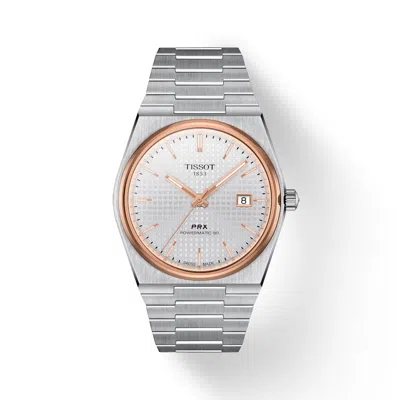 TISSOT TISSOT PRX POWERMATIC 80 WHITE DIAL WATCH T137.407.21.031.00 PVD ROSE GOLD BEZEL