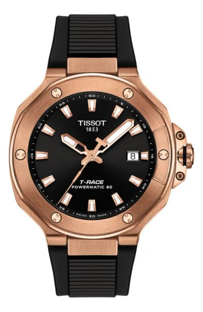 TISSOT TISSOT T-RACE POWERMATIC 80 SILICONE STRAP WATCH, 41MM
