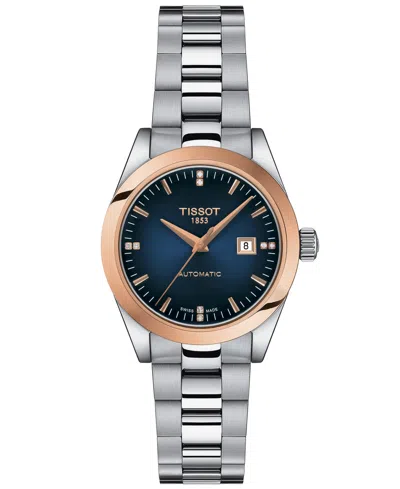 TISSOT WOMEN'S SWISS AUTOMATIC T-MY LADY DIAMOND ACCENT STAINLESS STEEL BRACELET WATCH 26MM