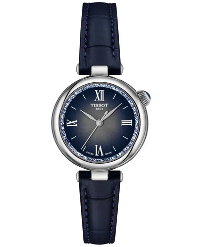 TISSOT WOMEN'S SWISS DESIR BLUE LEATHER STRAP WATCH 28MM