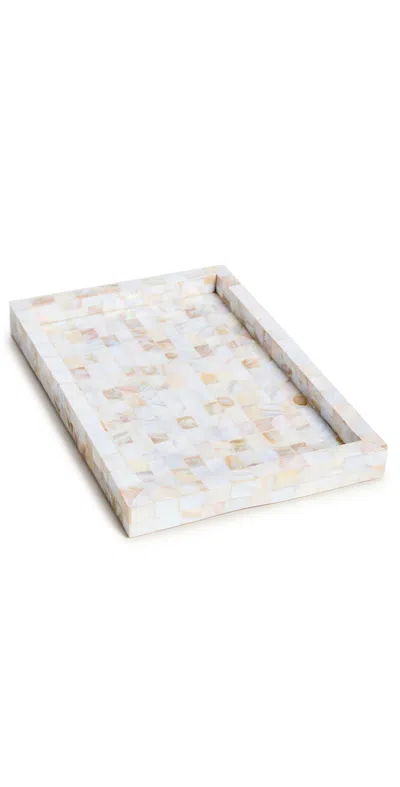 TIZO DESIGN TRAY 12X8 MOTHER OF PEARL WHITE