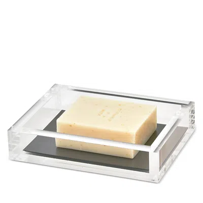 TIZO LUCITE SOAP DISH, SILVER
