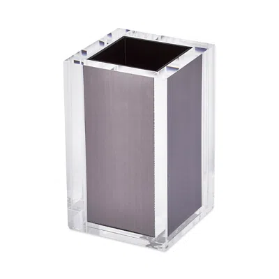 TIZO LUCITE TOOTHBRUSH CUP, SILVER