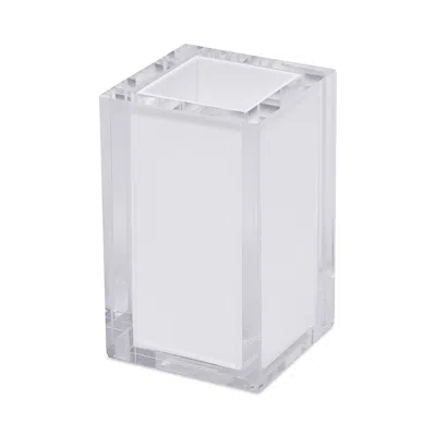 TIZO LUCITE TOOTHBRUSH CUP, WHITE