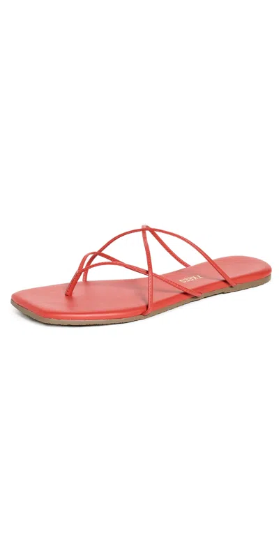 TKEES SQUARE TOE ELLE SANDALS RED