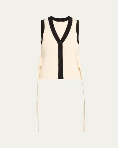 TOCCIN COLLINS SLEEVELESS KNIT TIE-FRONT VEST