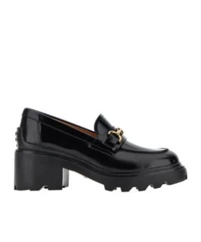 TOD'S TOD'S LOGO PLAUQE SLIP-ON LOAFERS