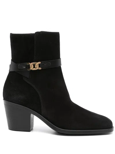 TOD'S 65MM LOGO-CHARM ANKLE BOOTS