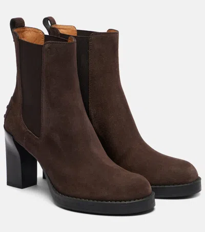 TOD'S 80 SUEDE CHELSEA BOOTS