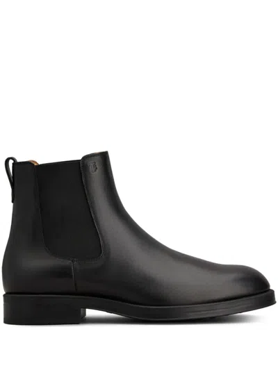 TOD'S MEN BLACK LEATHER BOOTS, 10 LUXURY BOOTS FOR MEN DARVEYS