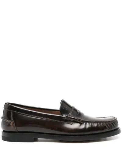 TOD'S BRUSHED-LEATHER LOAFERS