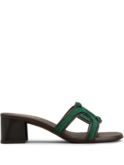 TOD'S CONTOURED-STRAP LEATHER SANDALS