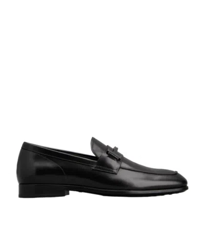 TOD'S TOD'S DOUBLE T PLAQUE ALMOND TOE LOAFERS