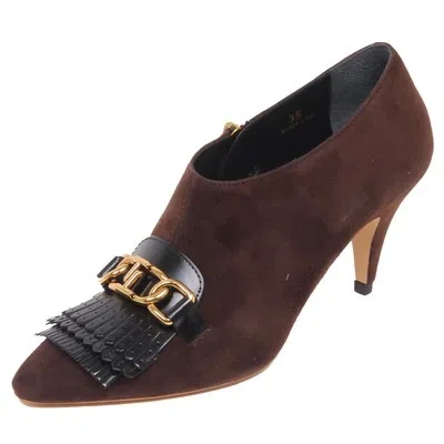 TOD'S F7142 DECOLLETE DONNA BROWN/BLACK TOD’S SCARPE SUEDE SHOE WOMAN