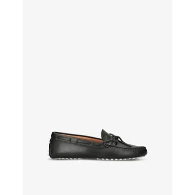 TOD'S BLACK KIDS' LACCETTO NUOVO LEATHER DRIVING SHOE EUR 28 / 10 UK