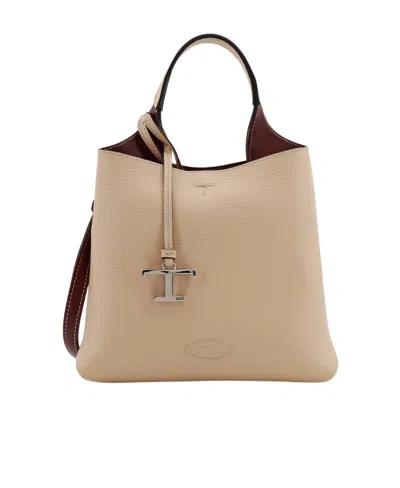 TOD'S TOD'S TIMELESS LOGO PLAQUE TOTE BAG