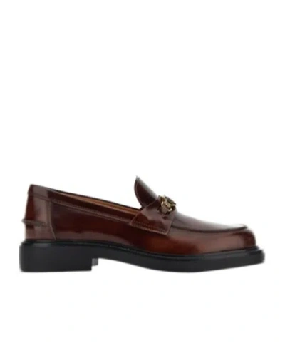 TOD'S TOD'S LOGO-PLAQUE SLIP-ON LOAFERS