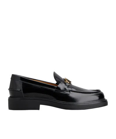 TOD'S TOD'S LOGO-PLAQUE SLIP-ON LOAFERS