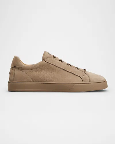 TOD'S MEN'S SPORTIVO ELASTICO LEATHER LOW-TOP SNEAKERS