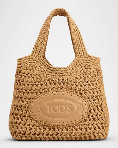 TOD'S MINI CROCHET TOP-HANDLE BAG