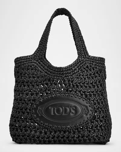 TOD'S MINI WOVEN TOP-HANDLE BAG