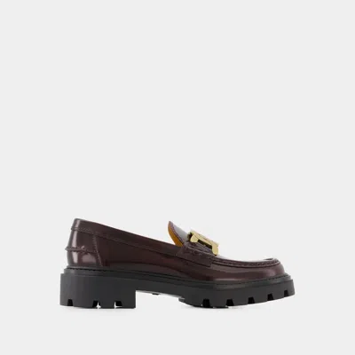TOD'S MOCASSINS GOMMA PESANTE - TOD'S - CUIR - BORDEAUX