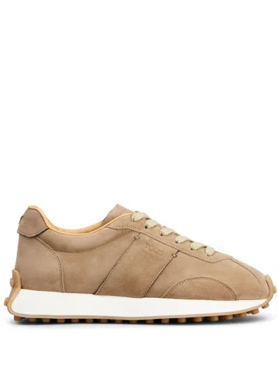 TOD'S PANELLED SUEDE LACE-UP SNEAKERS