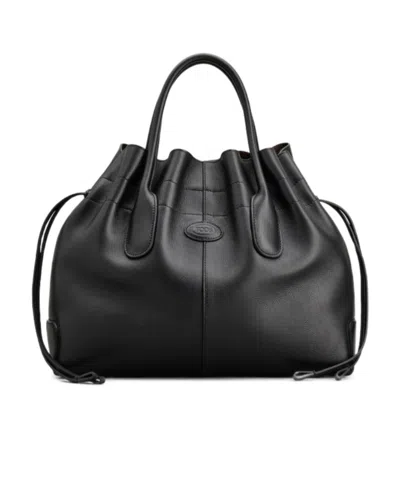 TOD'S TOD'S DI LOGO PATCH DRAWSTRING TOTE BAG