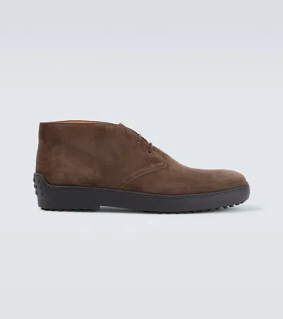 TOD'S SUEDE COMBAT BOOTS
