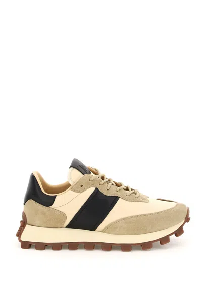 TOD'S SUEDE LEATHER AND NYLON 1 T SNEAKERS