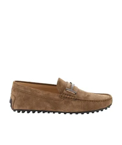 TOD'S T-PLAQUE SUEDE LOAFERS