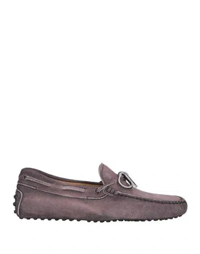 TOD'S TOD'S MAN LOAFERS DARK PURPLE SIZE 8.5 SOFT LEATHER