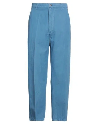 TOD'S TOD'S MAN PANTS SLATE BLUE SIZE 36 COTTON, LINEN