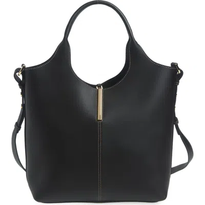 TOD'S TOD'S SMALL EBR TOP HANDLE LEATHER TOTE