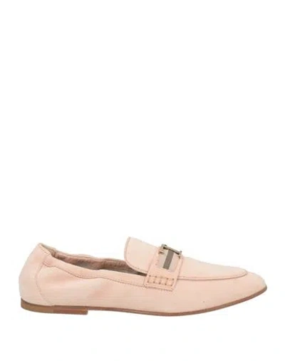 TOD'S TOD'S WOMAN LOAFERS LIGHT PINK SIZE 7.5 LEATHER